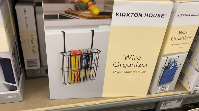 Aldi wire organizer in box on store shelf