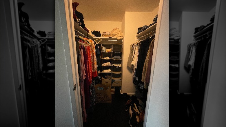 Before photo of a bedroom closet