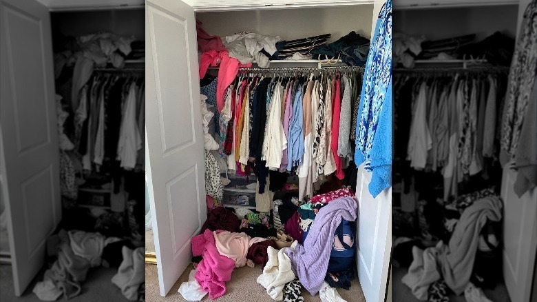 Before photo of a bedroom closet