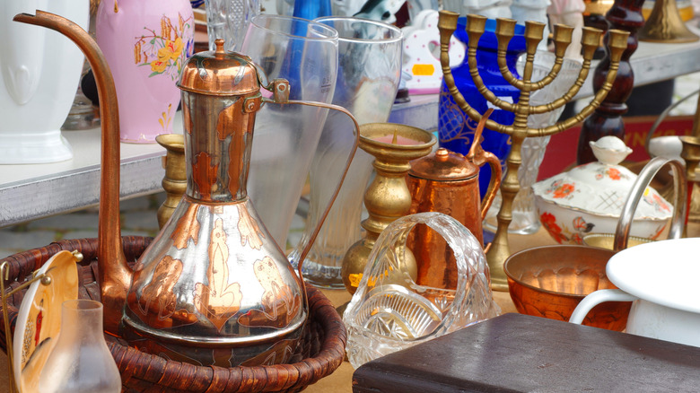 Metal items at a secondhand market