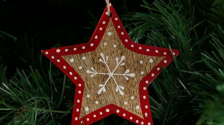 Hand painted wood ornament