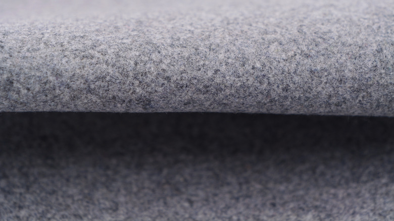 Close up of grey flannel fabric