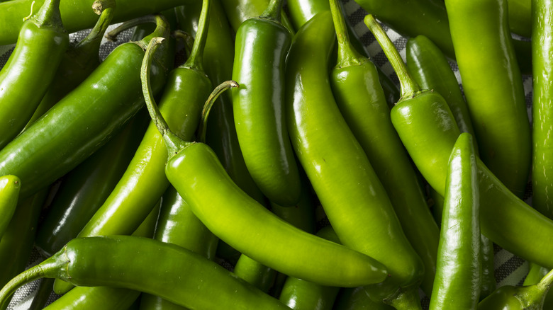 Raw Green Organic Serrano Peppers