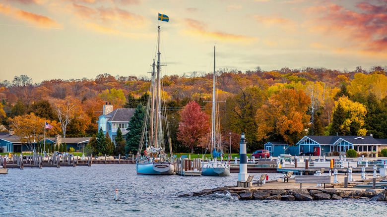 Village of Ephraim harbour view in Door County of Wisconsin