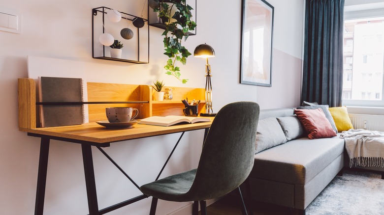 Desk area in living room