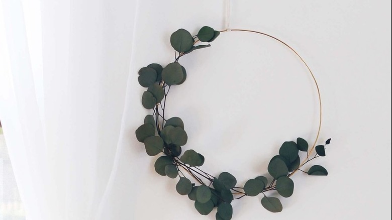 Eucalyptus wreath with a metal ring