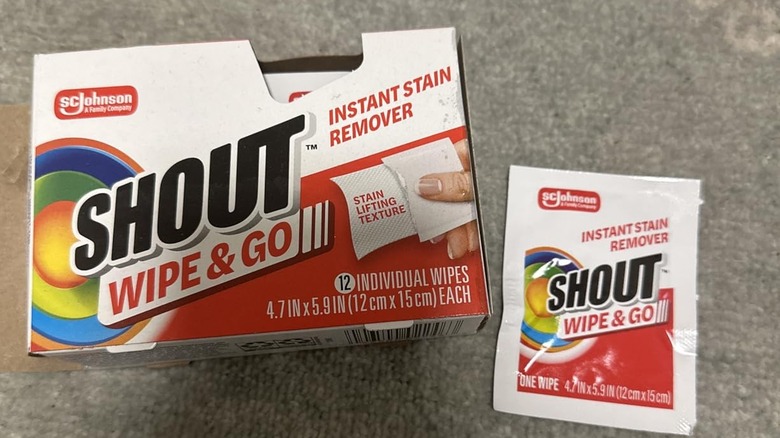 Shout Wipe & Go, Portable Instant Stain Remover Wipes