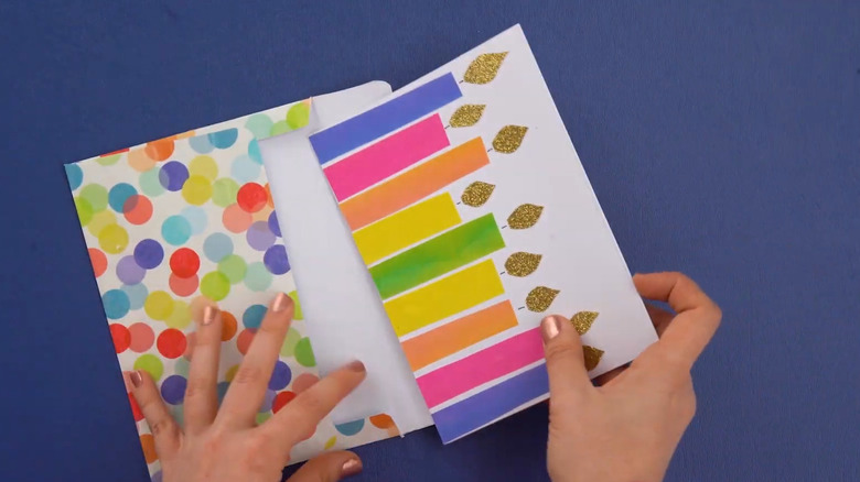 Birthdcay card and envelope made from wrapping paper