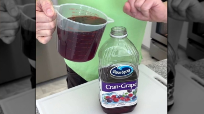 Measuring cup hack for pouring into tricky bottles
