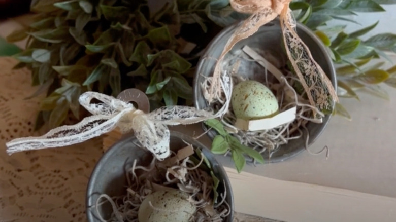 tabletop decor made from old measuring cups