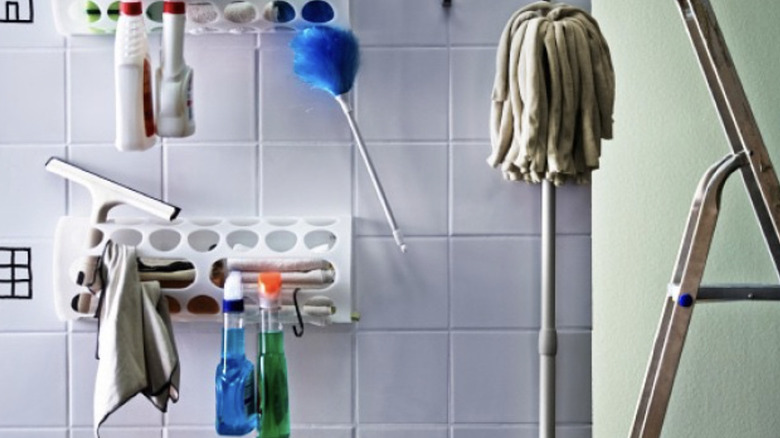 IKEA VARIERA as a cleaning supplies holder