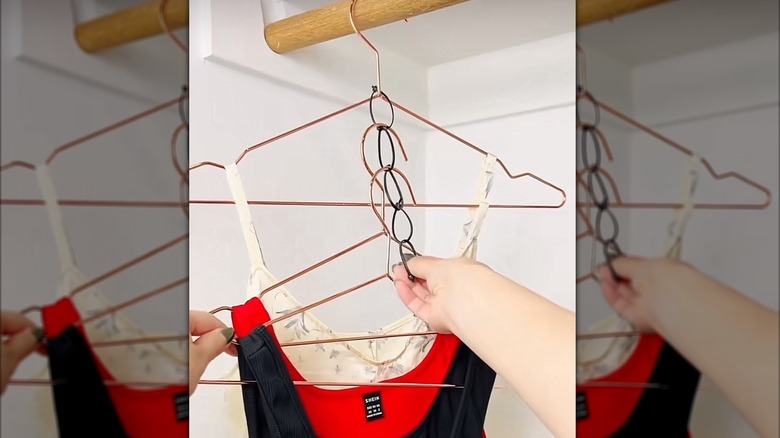 zip ties on hangers for hanging clothes