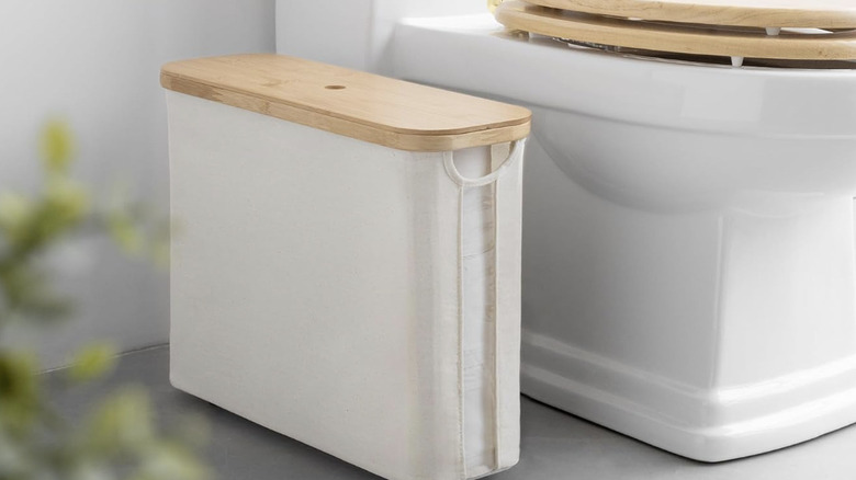 Storage bin from Amazon for toilet paper