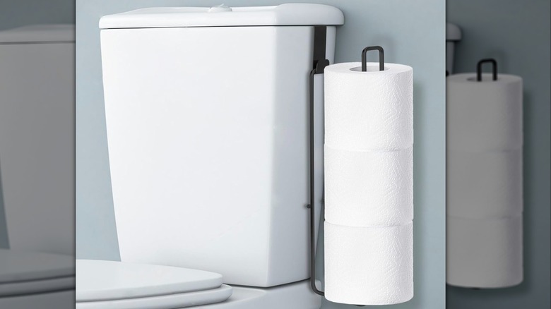 Toilet paper over-the-tank holder