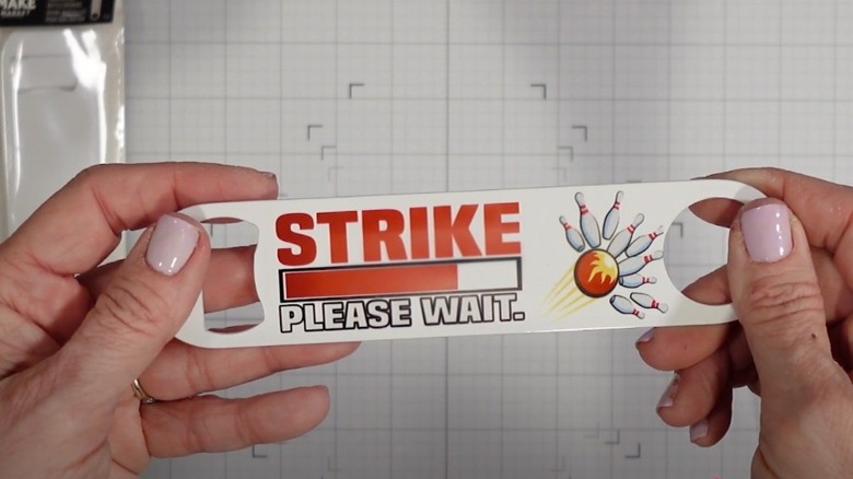Customized bottle opener with bowling elements