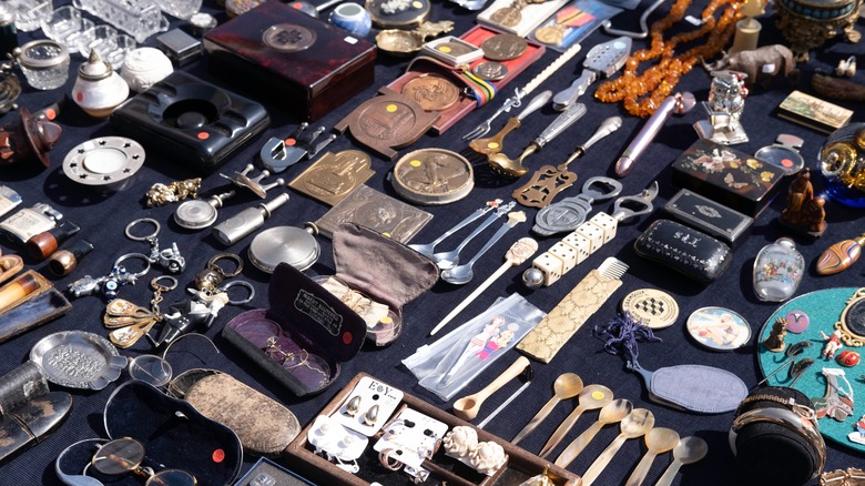 A collection of curios displayed on a table