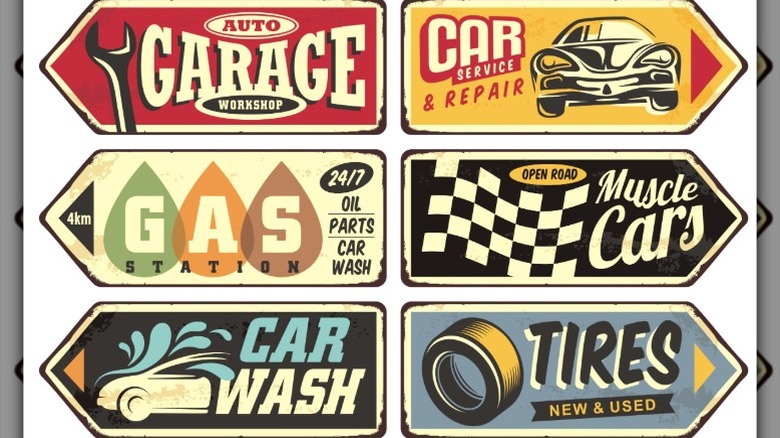 vintage garage signs