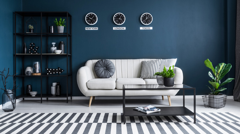 navy blue living room 