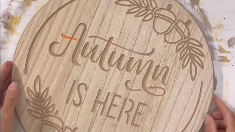 fall wooden lazy susan