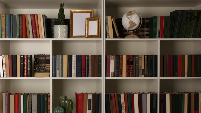 Bookshelf with metal accents