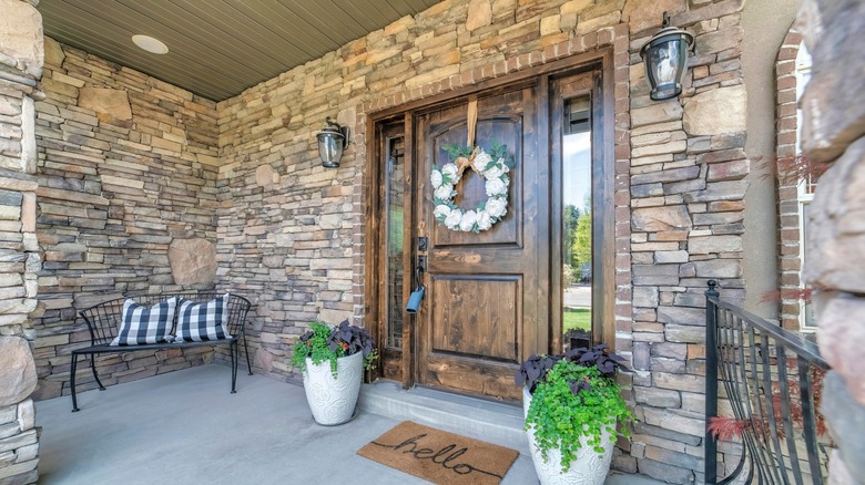 front entry ledger stone
