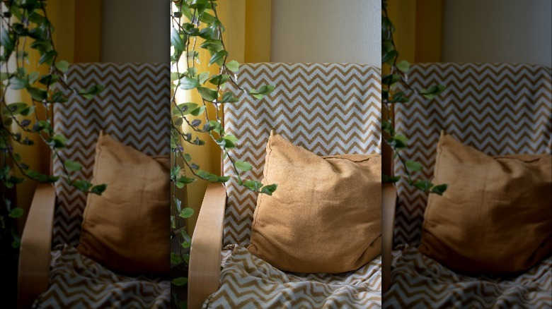 Chevron patterned arm chair
