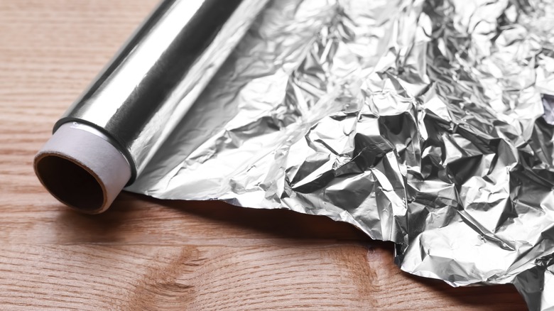 roll of foil on table