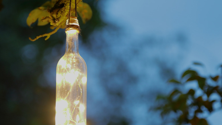 Hanging bottle light