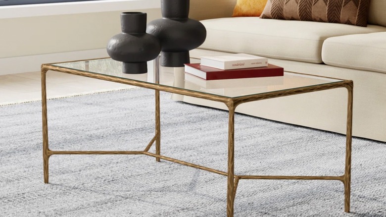 iron table with glass top