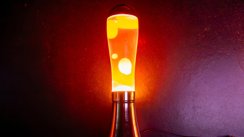 Lava lamp glowing in the dark