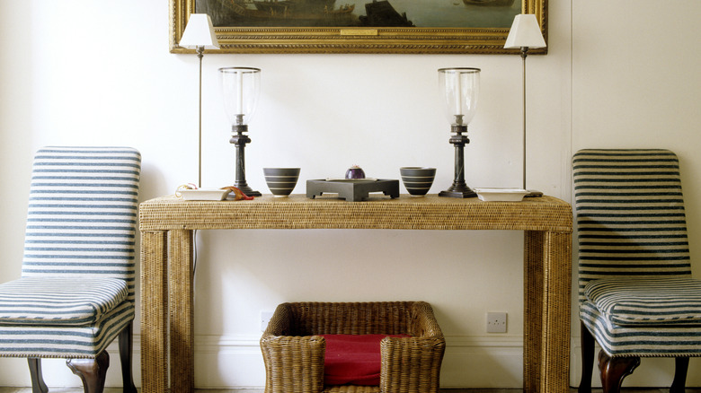 A modern living room with vintage pieces