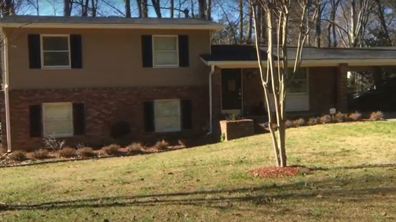 beige colonial house