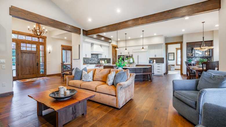 Modern farmhouse aesthetic in an open-floor-plan home
