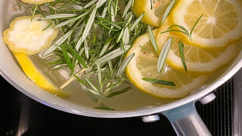 Lemon and rosemary simmer pot