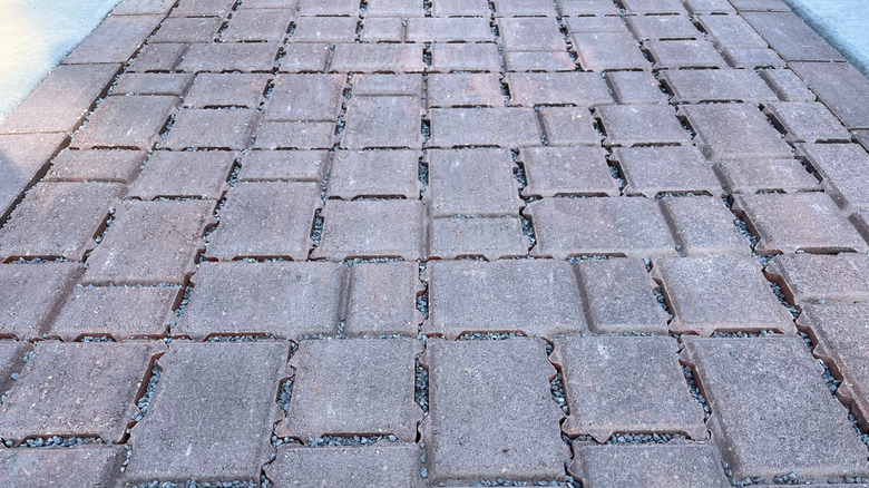 Permeable paving on a driveway