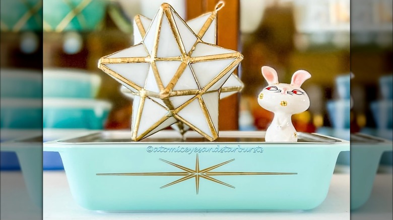 Starbust Cinderella Serving Casserole with ornaments on top