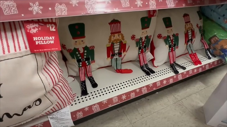 Holiday nutcracker throw pillows
