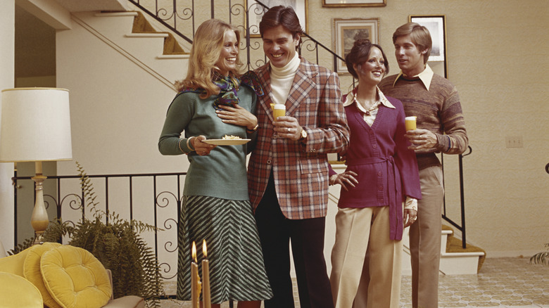 1970s couples in living room
