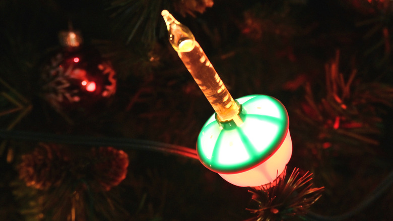 classic bubble lights in a tree