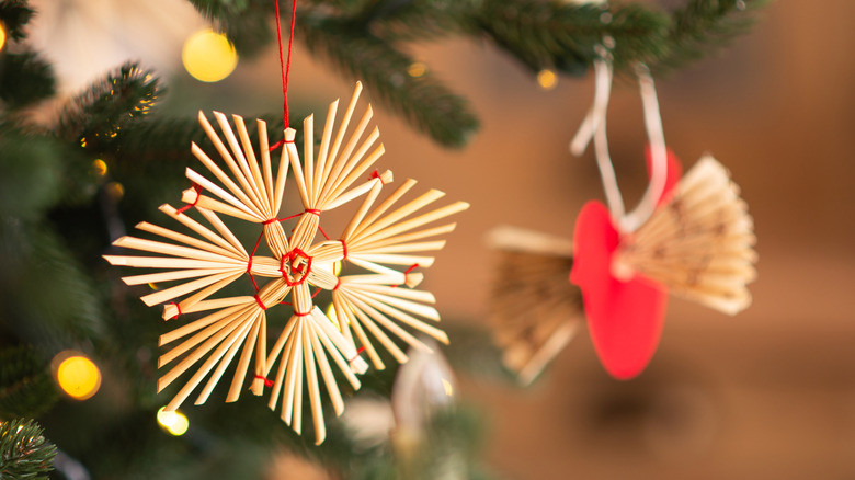 handmade straw ornaments