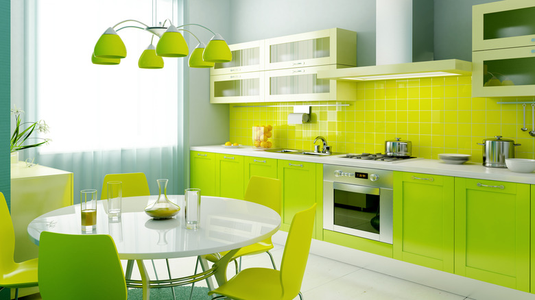 neon green/yellow kitchen
