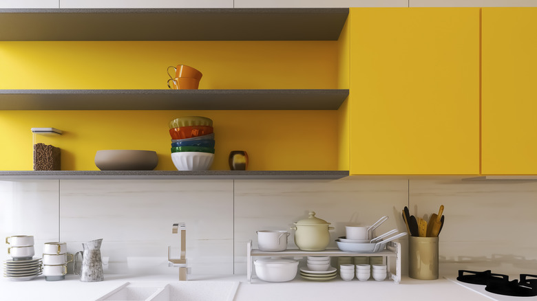 bright yellow kitchen