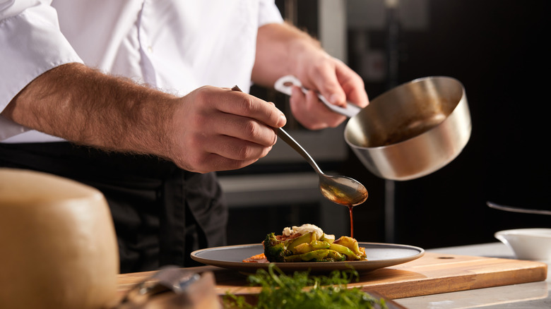 preparing a meal 