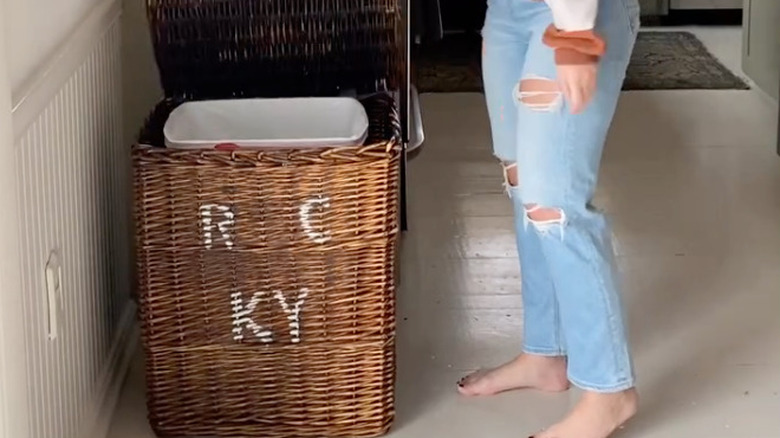 trash can in laundry hamper