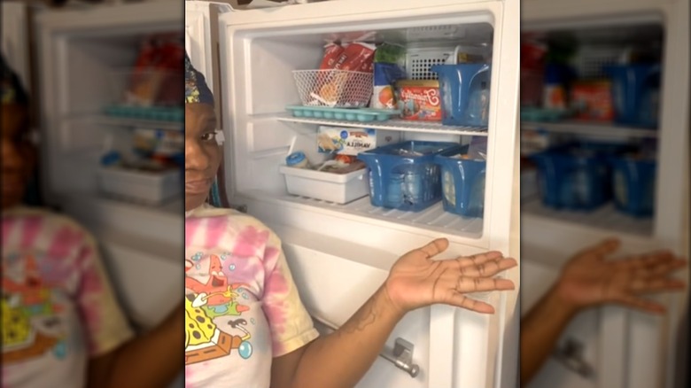 Storage bins from Dollar Tree in freezer