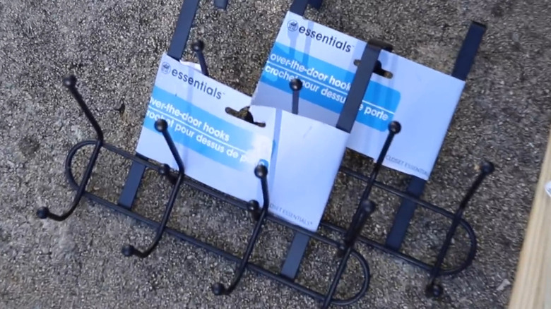 Close up picture of a decorative black Dollar Tree hooks