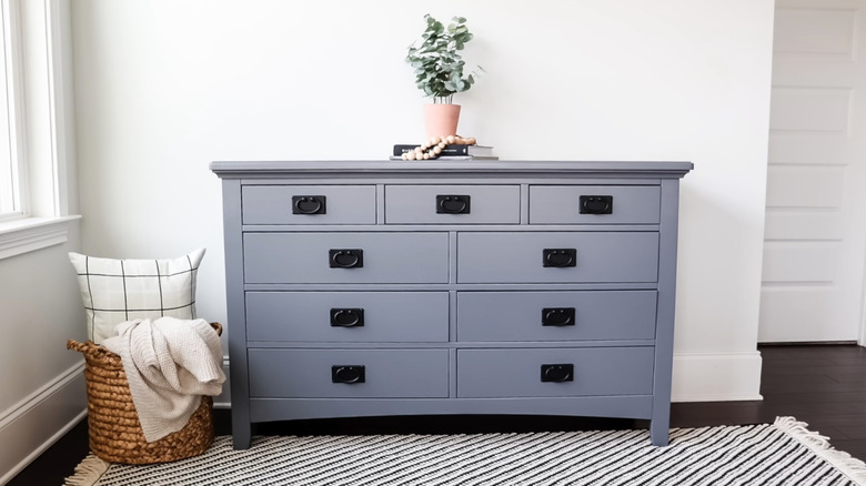 IKEA dresser painted light grey