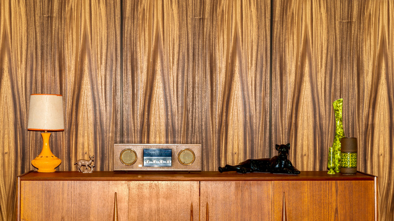 Wood panelling in a home