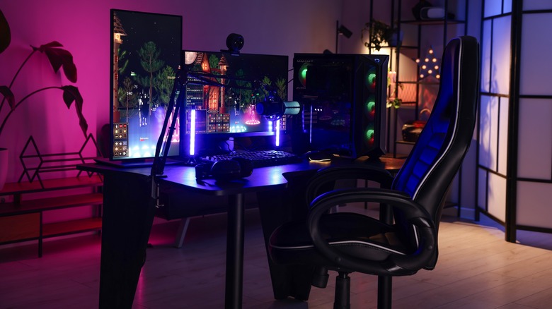An elaborate gaming computer setup