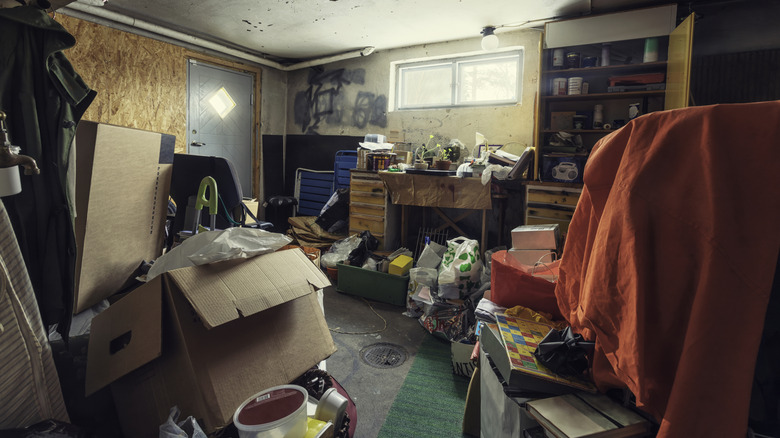 A basement full of boxes